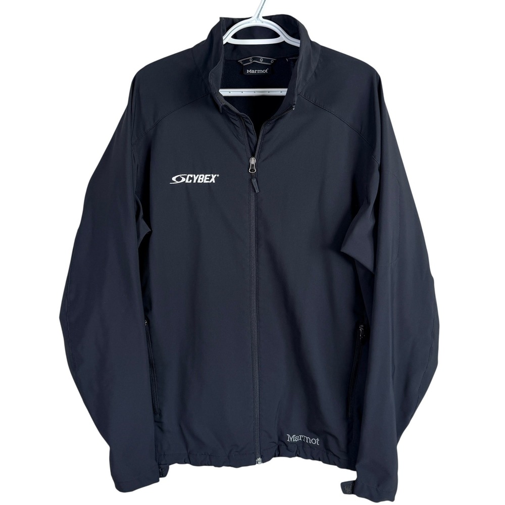 Marmot‎ Softshell Jacket Mens XL Black Cybex Logo Full Zip Fleece Lined